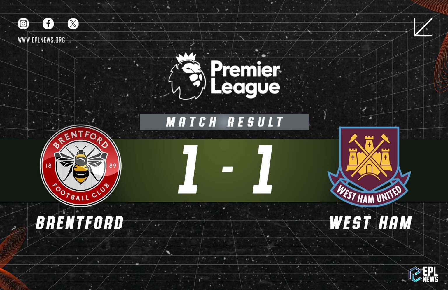 Brentford vs West Ham 1-1 Raporu