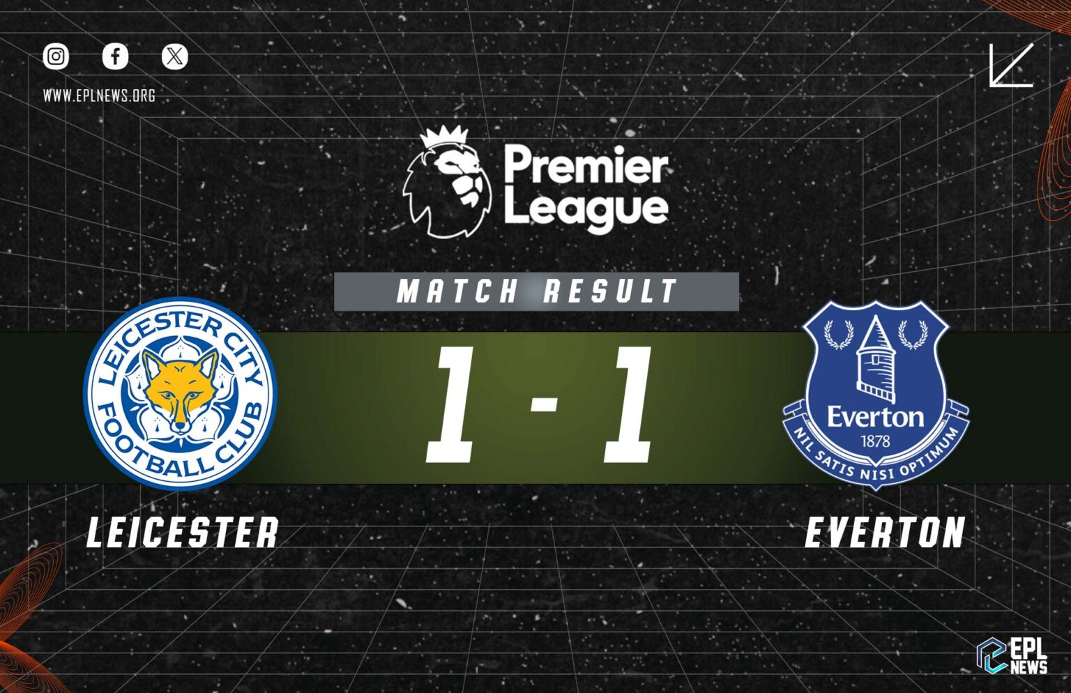 Leicester - Everton 1-1 Raporu