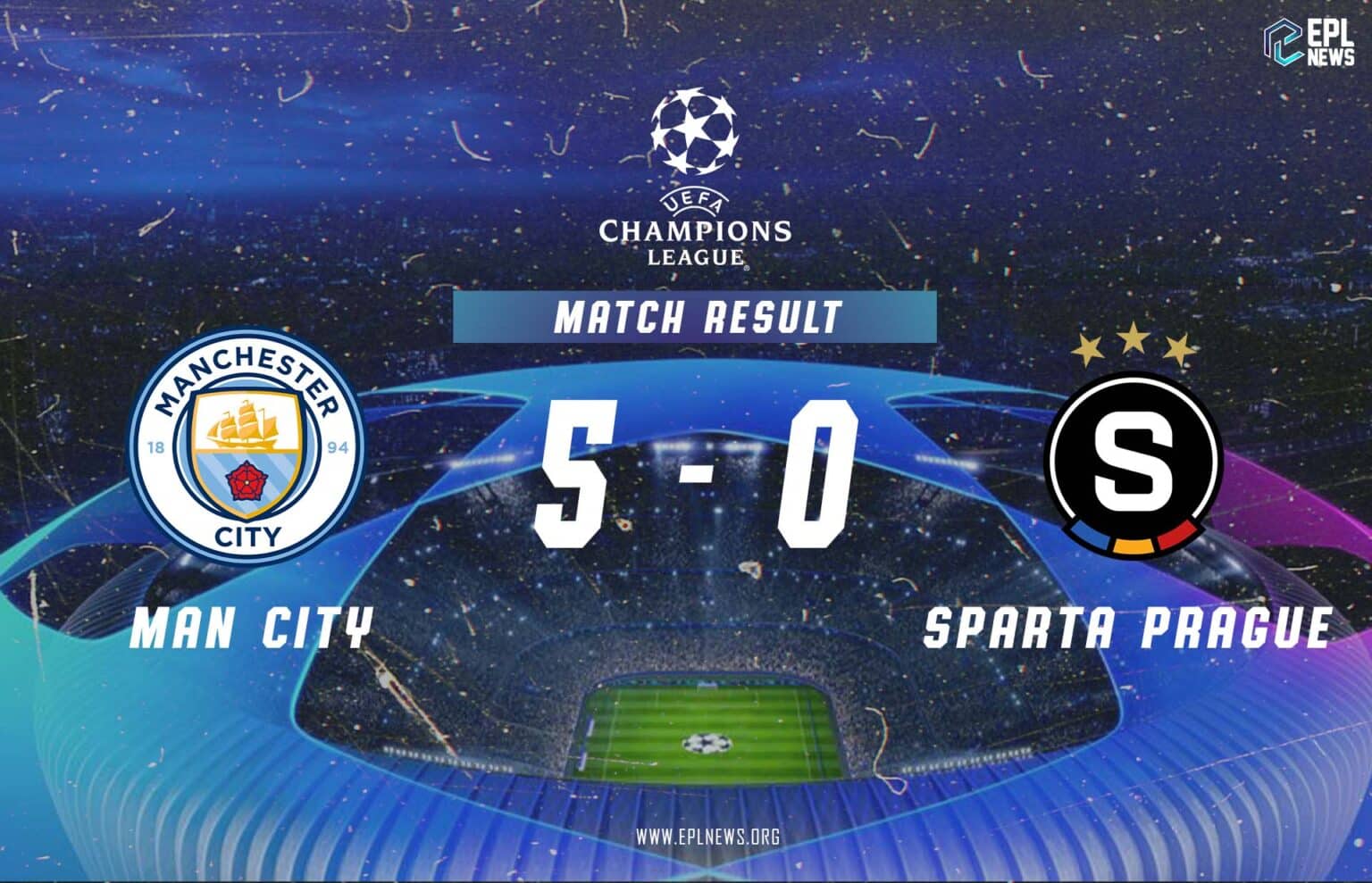 Manchester City - Sparta Prag 5-0 Raporu