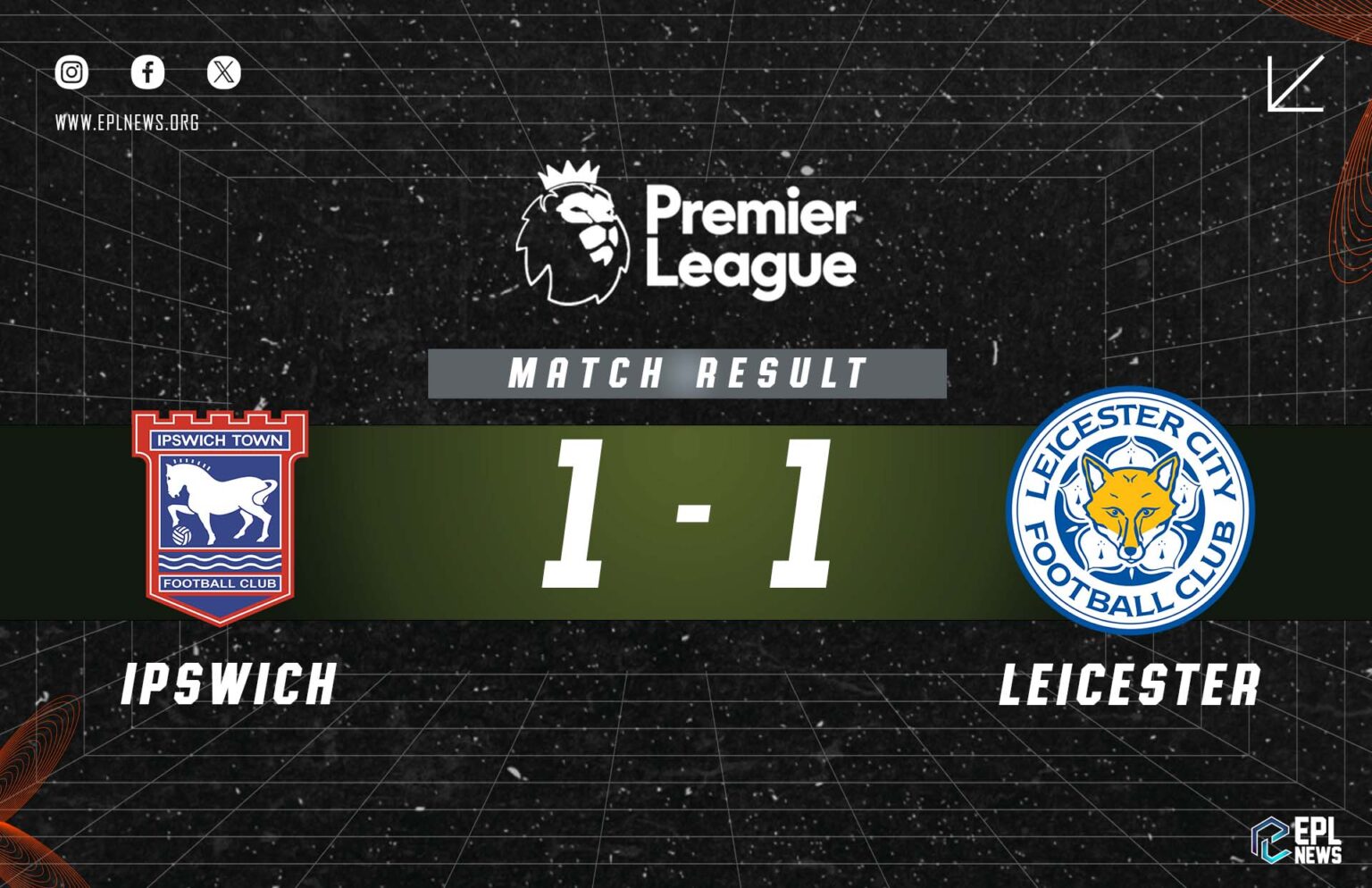 Ipswich - Leicester City 1-1 Raporu