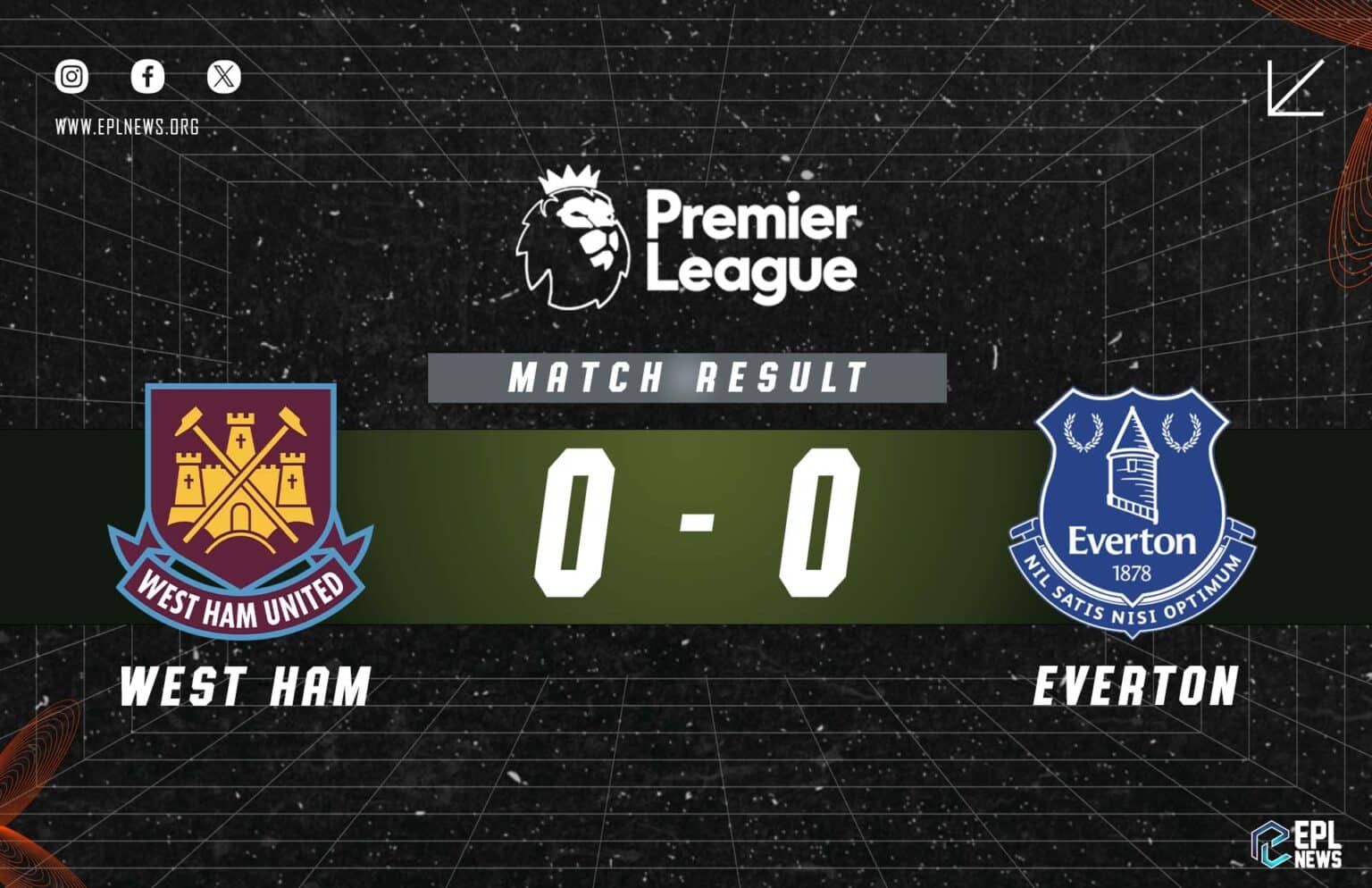 West Ham - Everton 0-0 Raporu