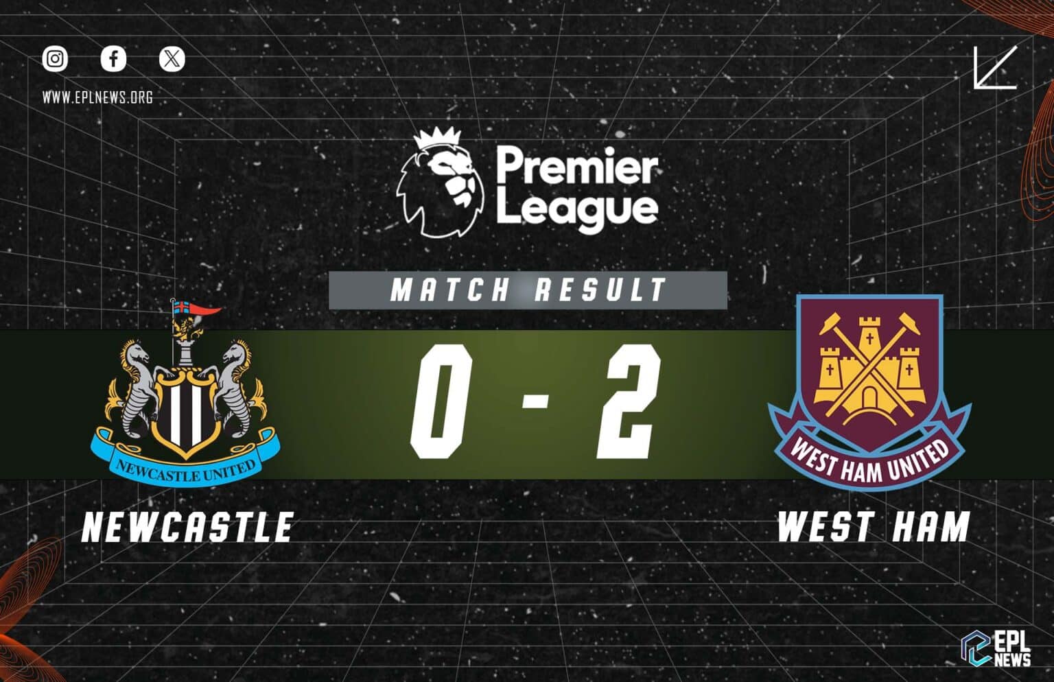 Newcastle United - West Ham 0-2 Raporu