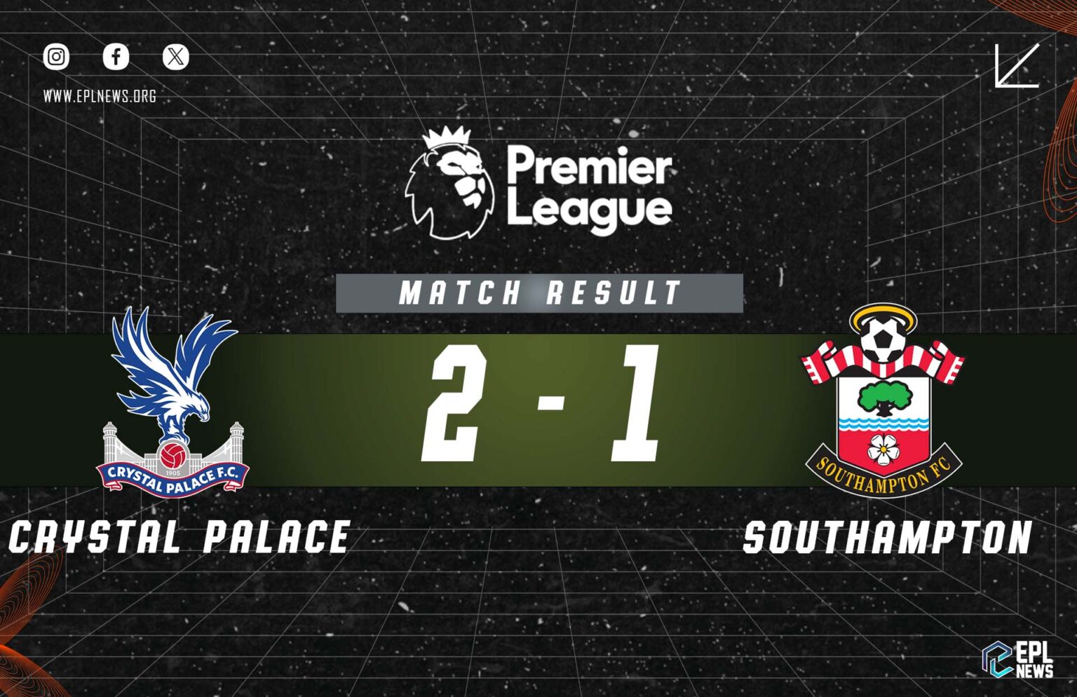 Crystal Palace - Southampton 2-1 Raporu