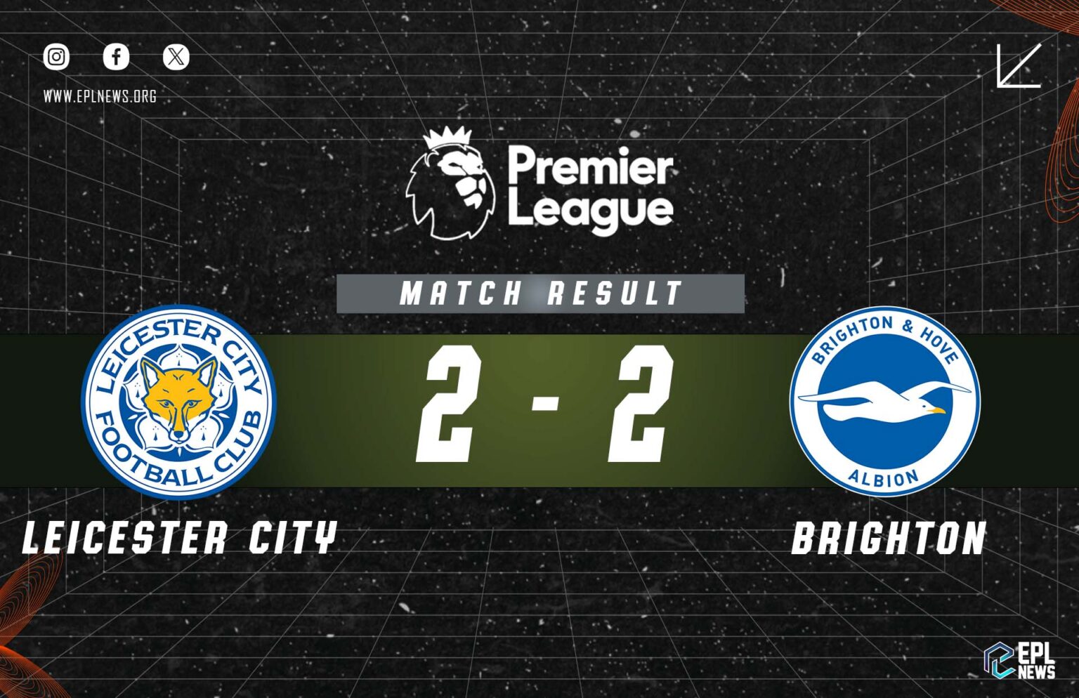 Leicester City - Brighton 2-2 Raporu