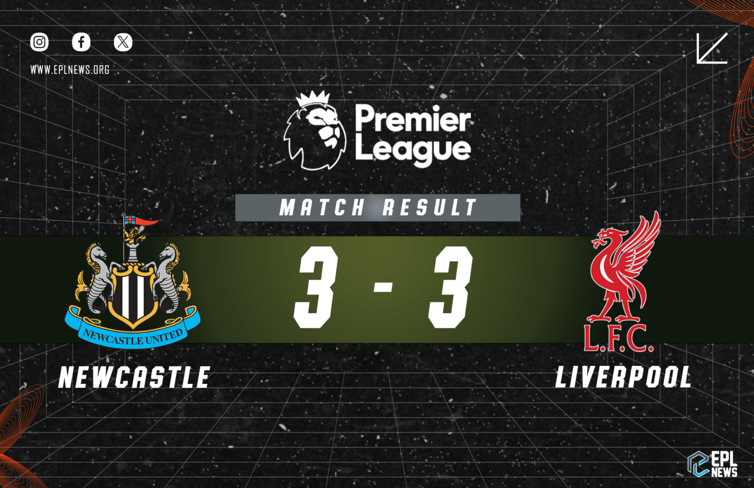 Newcastle - Liverpool 3-3 Raporu