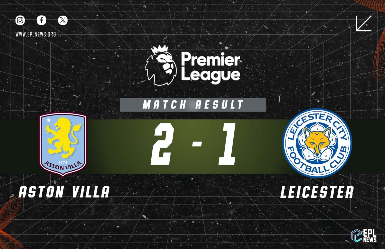 Aston Villa - Leicester City 2-1 Raporu