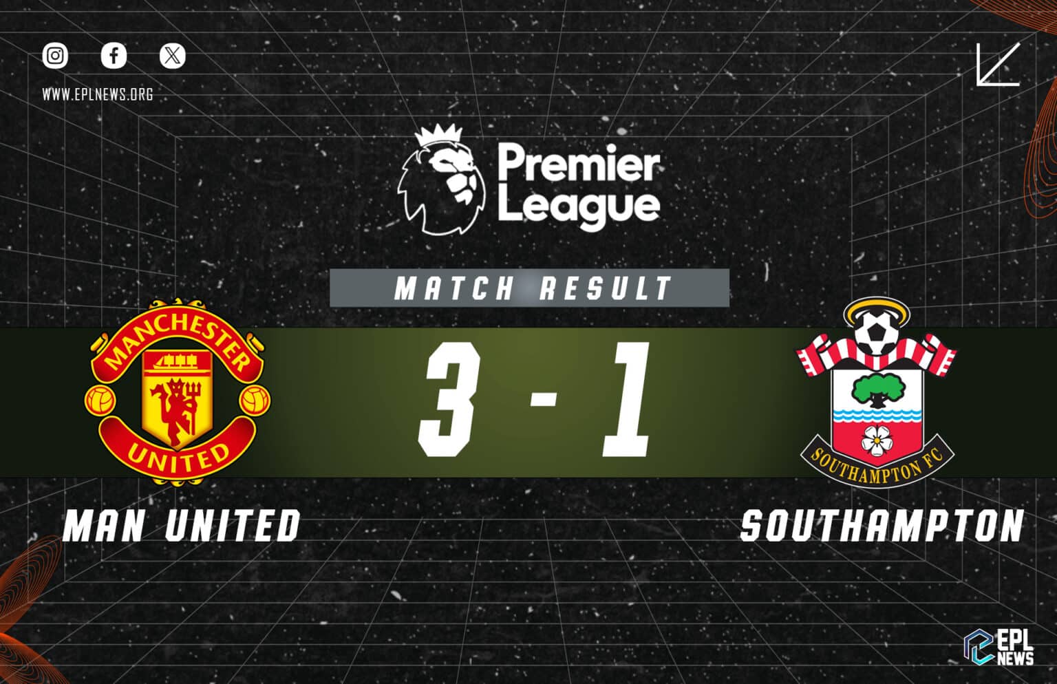 Manchester United - Southampton 3-1 Raporu