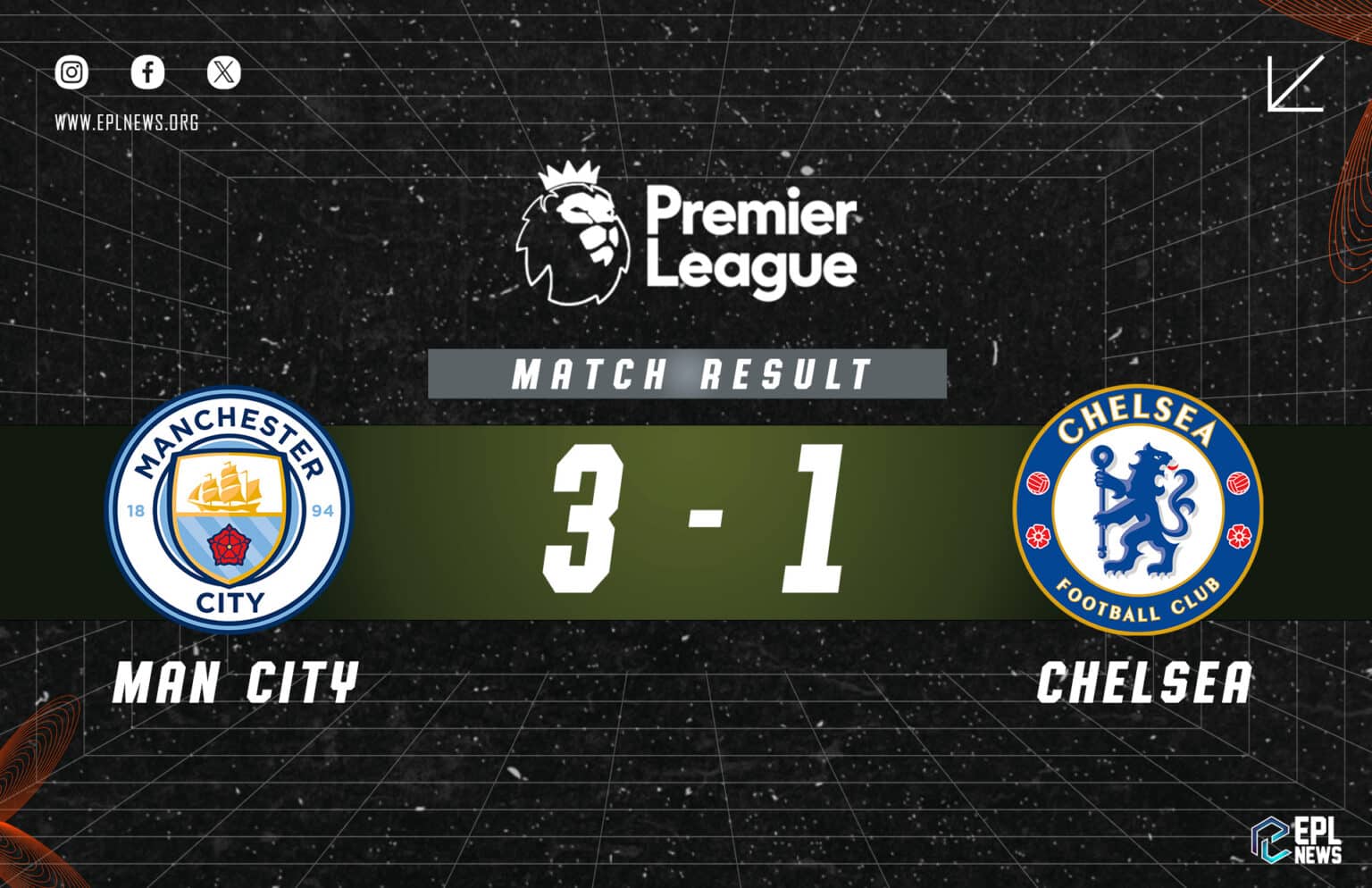 Manchester City - Chelsea 3-1 Raporu