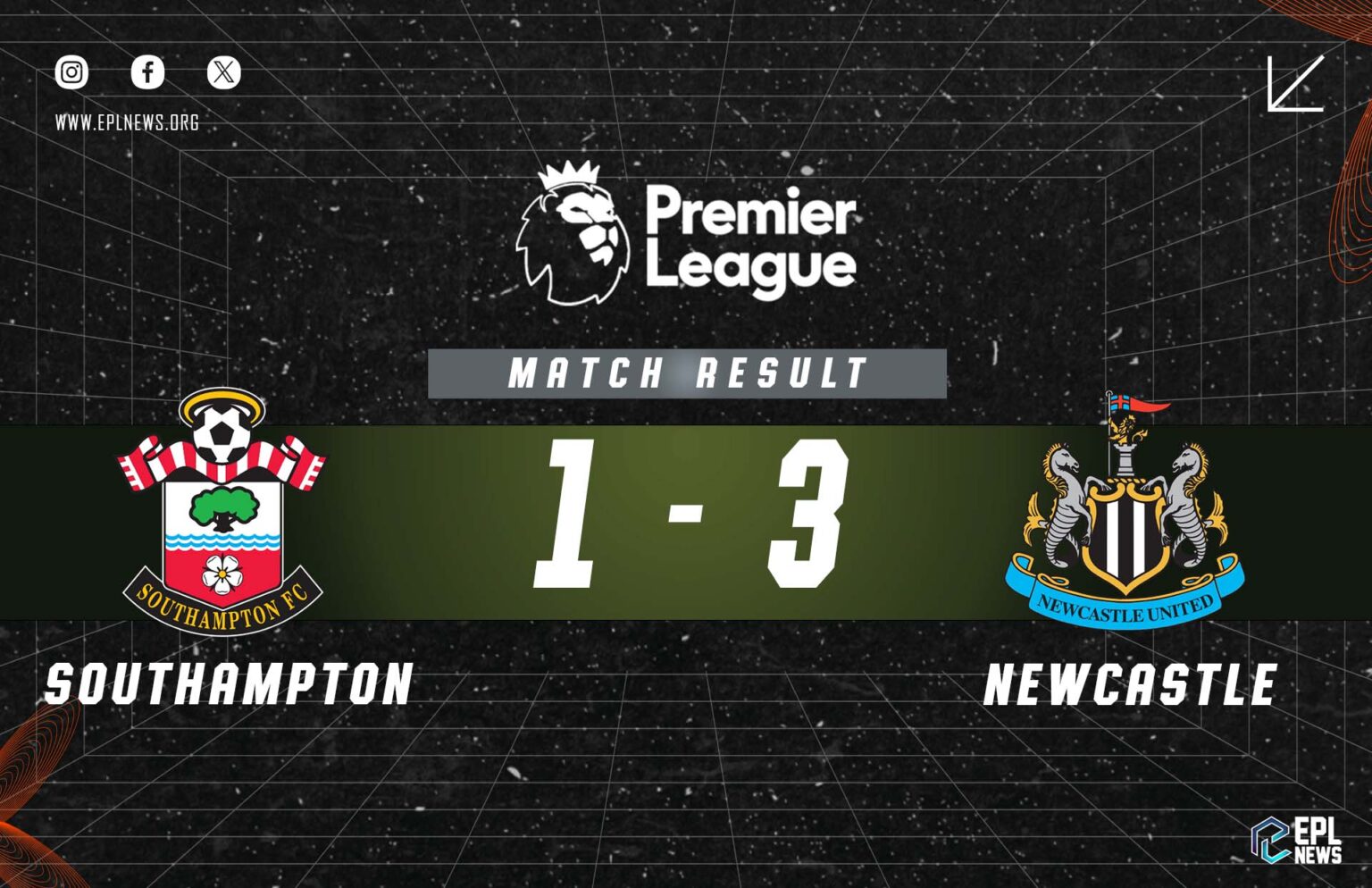 Southampton vs Newcastle 1-3 Report