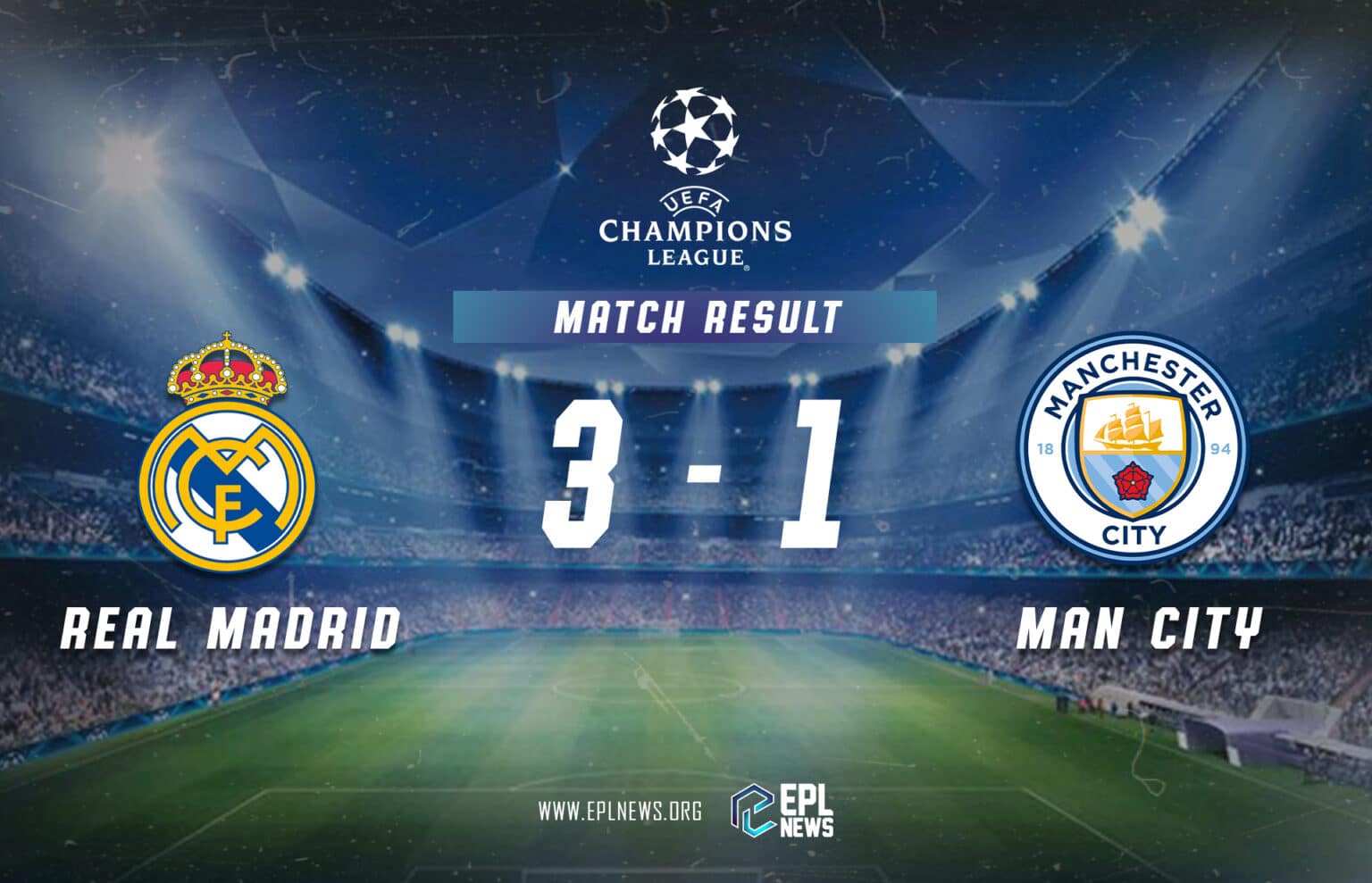 Real Madrid - Manchester City 3-1 Raporu