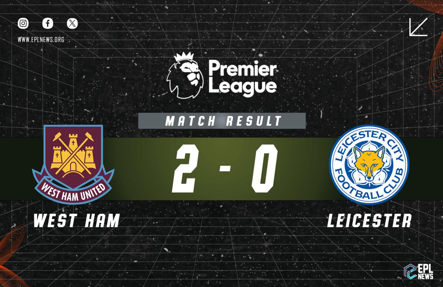 West Ham - Leicester 2-0 Raporu