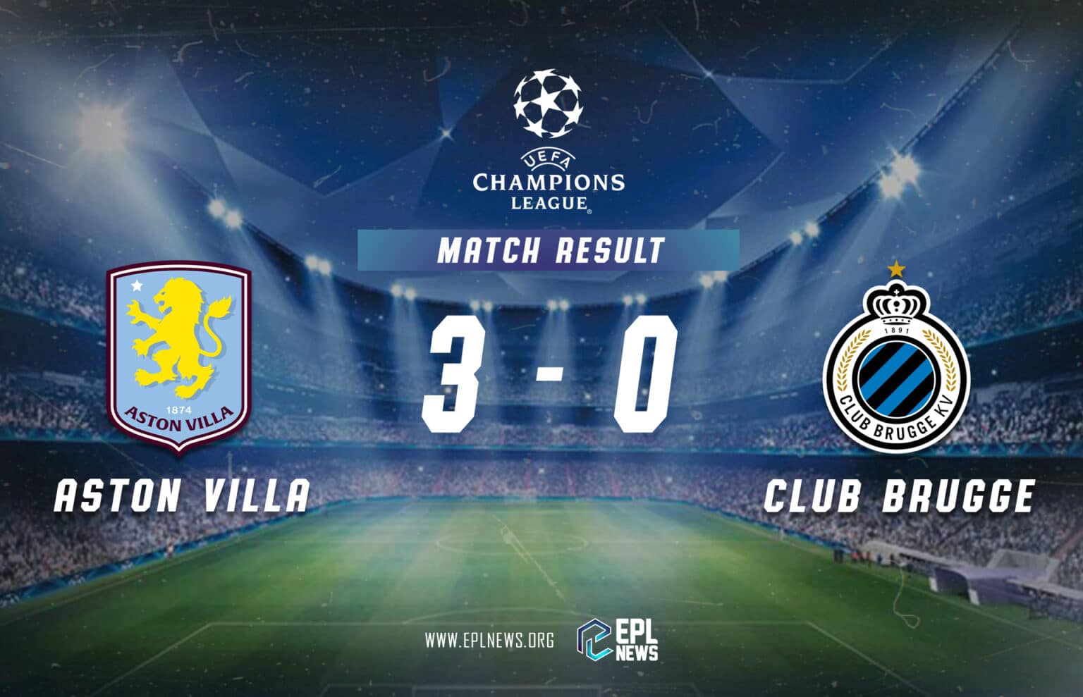 Aston Villa - Club Brugge 3-0 Raporu