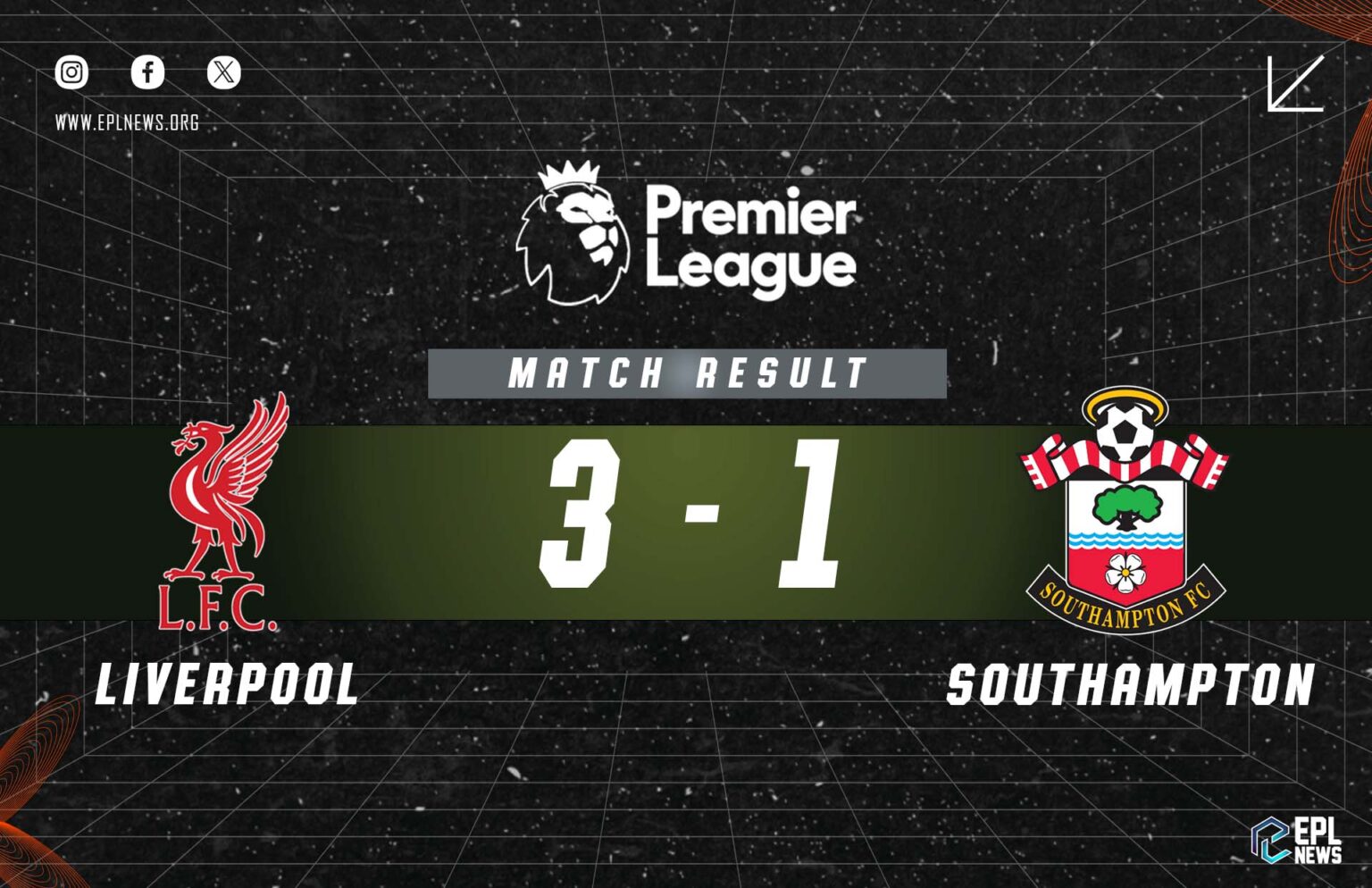 Liverpool vs Southampton 3-1 Raporu