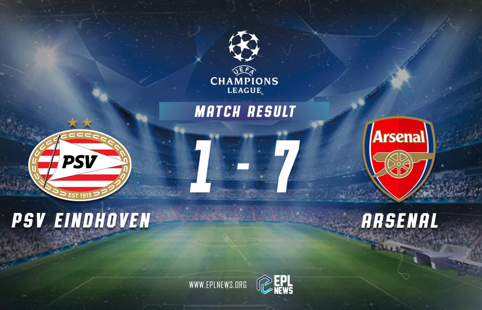 PSV - Arsenal 1-7 Raporu