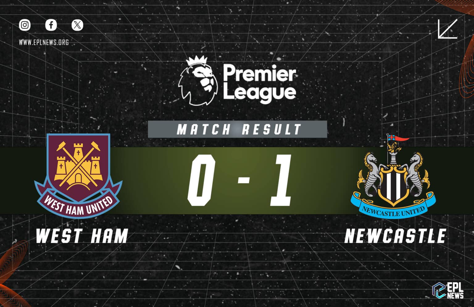 West Ham - Newcastle 0-1 Raporu