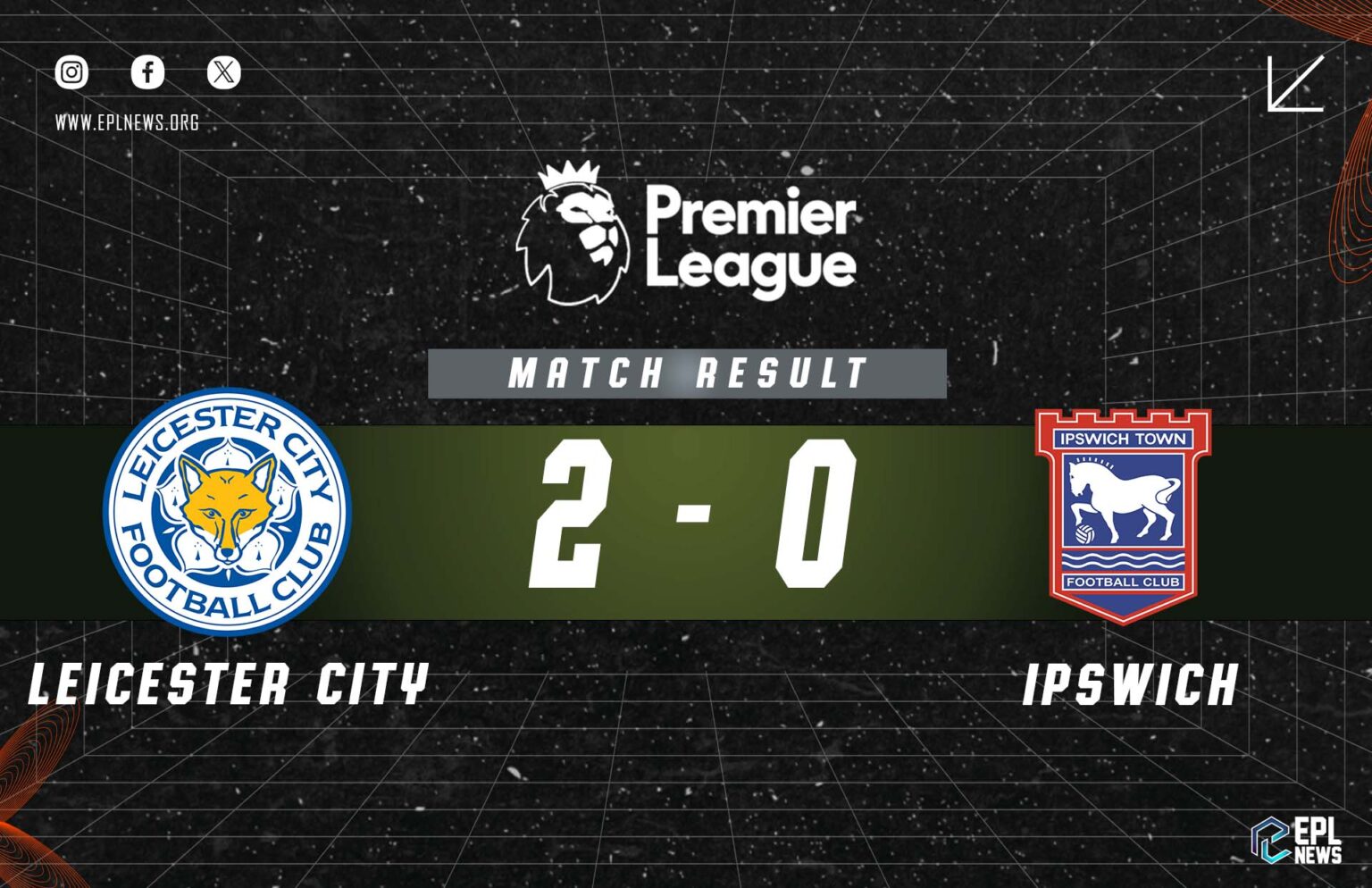 Leicester - Ipswich 2-0 Raporu