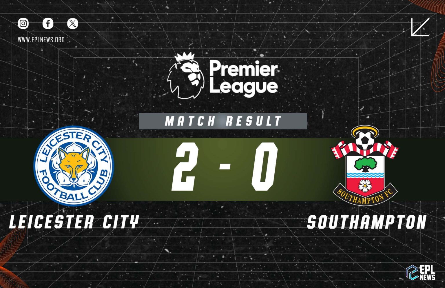 Leicester vs Southampton 2-0 Raporu
