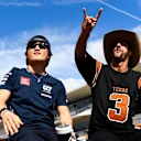 Austin, Teksas - 22 Ekim: Japonya'dan Yuki Tsunoda ve Scuderia Alphatauri ve Daniel Ricciardo'dan