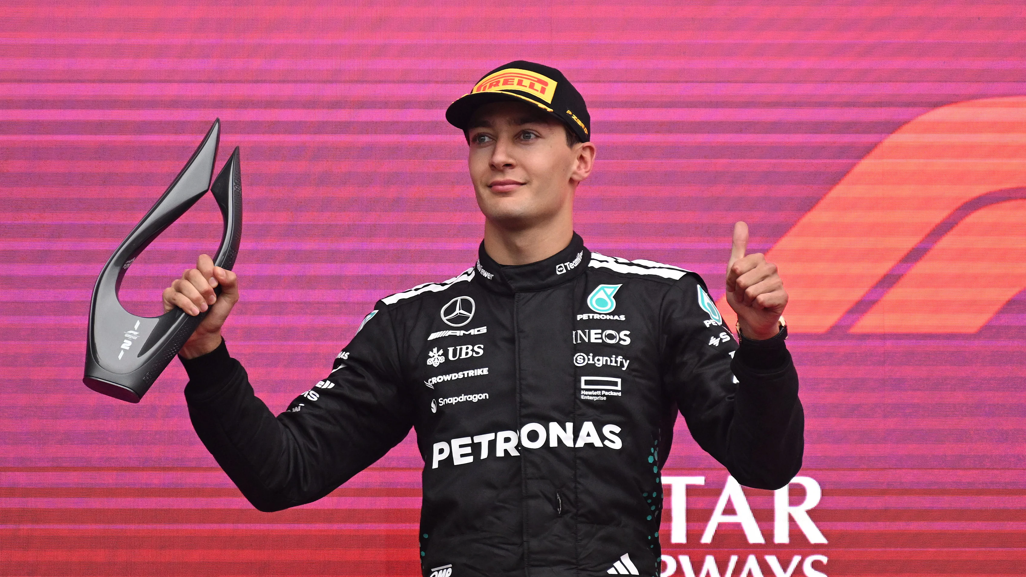 BAKU, Azerbaycan - 21 Eylül: İkinci Yerleşik George Russell ve Mercedes AMG