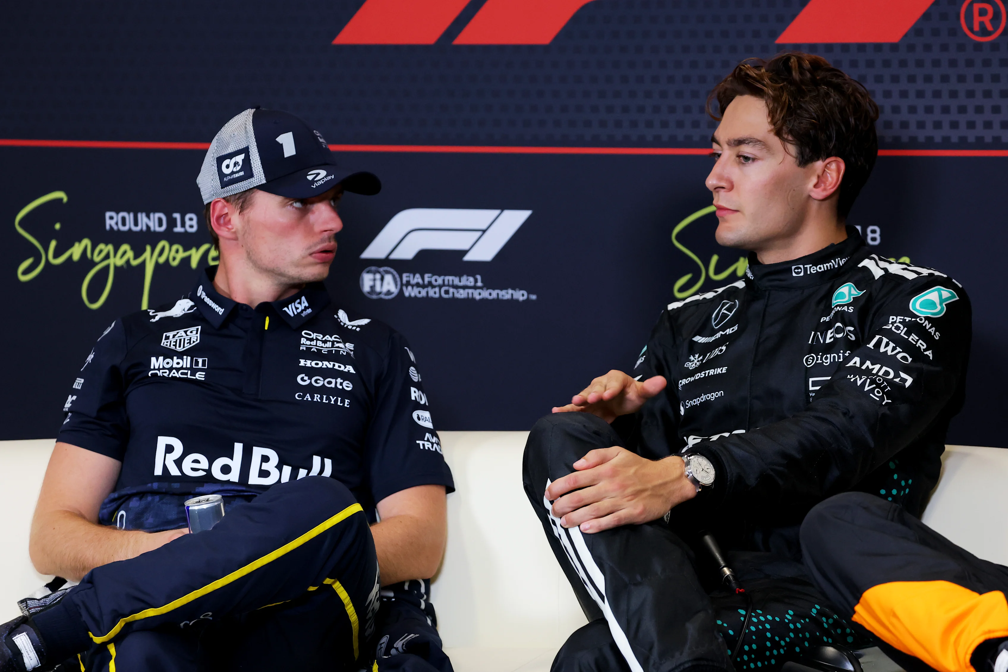 Singapur, Singapur - 04 Ekim: Kutup pozisyonu eleme George Russell'dan George Russell ve