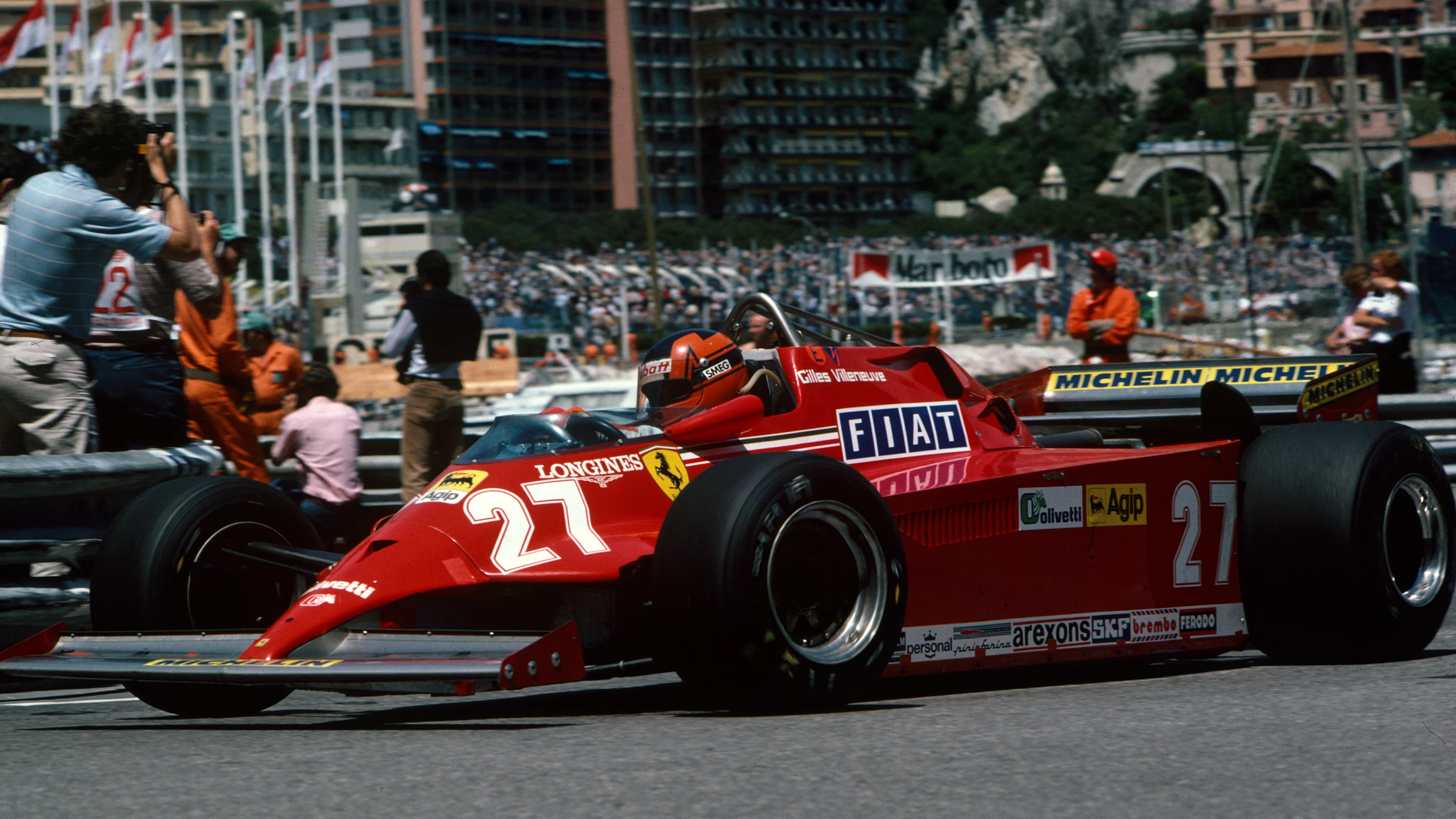 MONTE CARLO, MONACO - 31 Mayıs: Gilles Villeneuve, Ferrari 126CK Monte Carlo'daki Monako GP sırasında