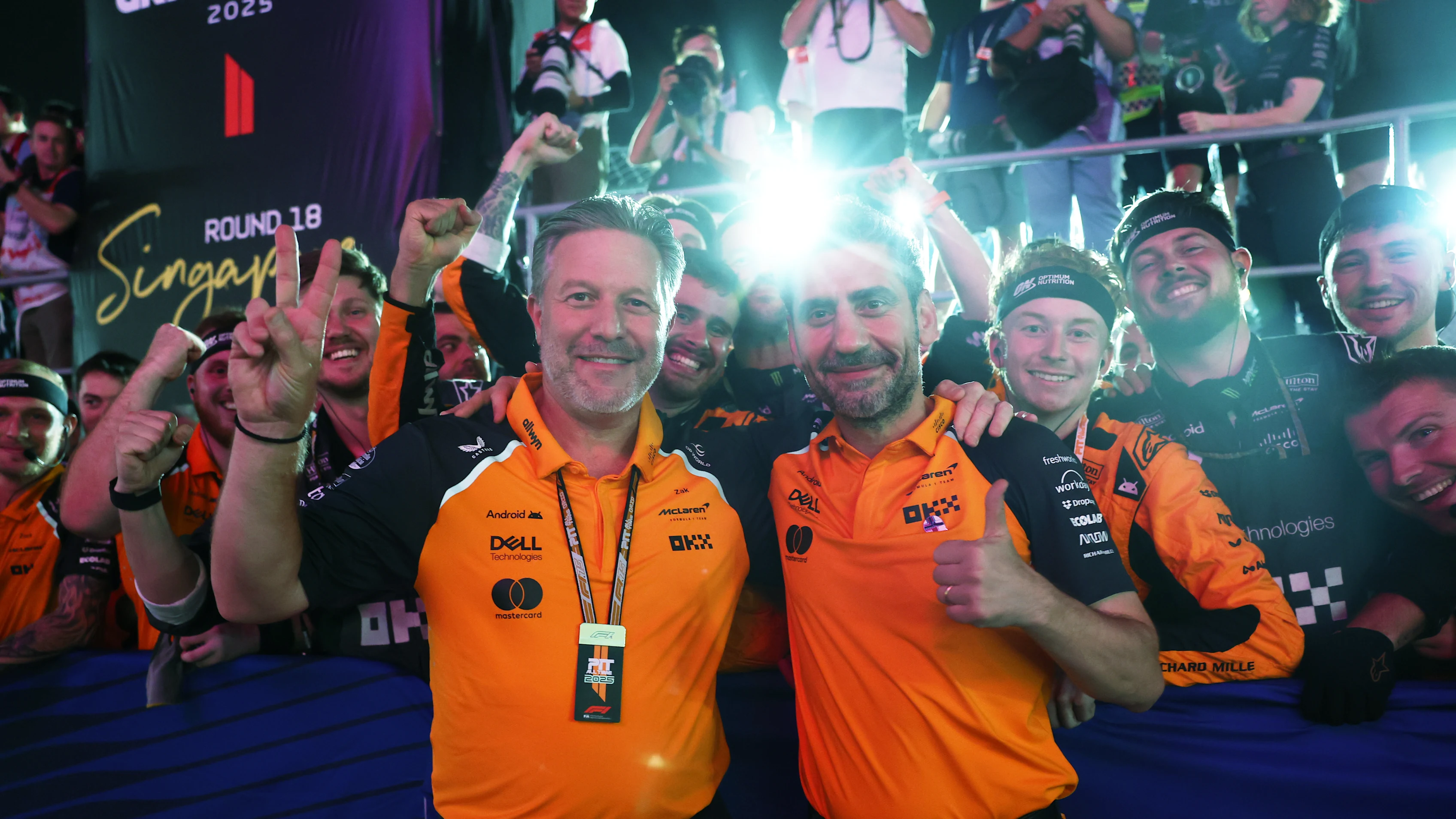 Singapur, Singapur - 05 Ekim: Zak Brown, McLaren ve Andrea Stella'nın İcra Kurulu Başkanı,