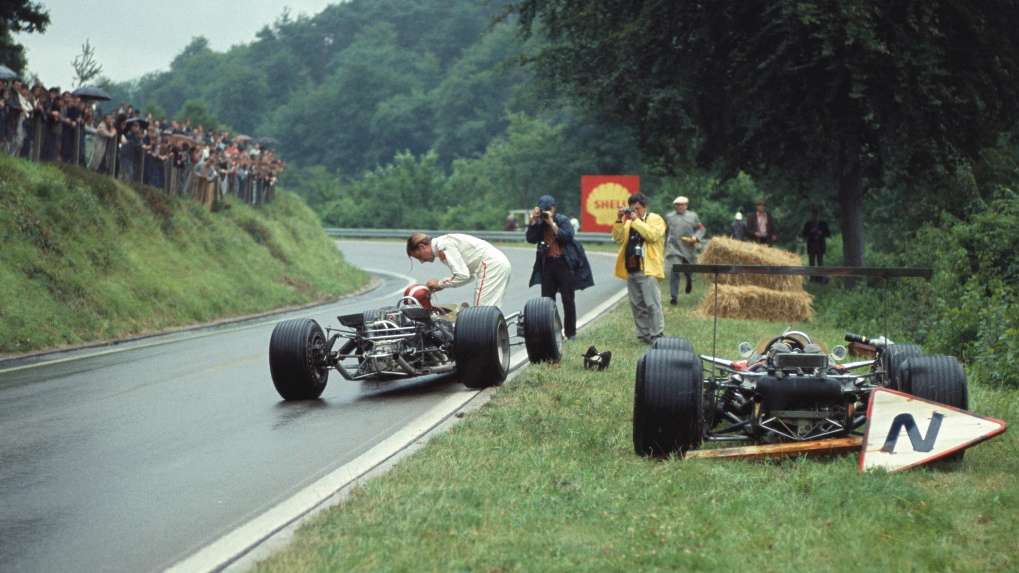 1968 Fransa Grand Prix'si. Rouen-les-Essarts, Fransa. 5-7 Temmuz 1968. Graham Hill (Lotus 49 Ford)