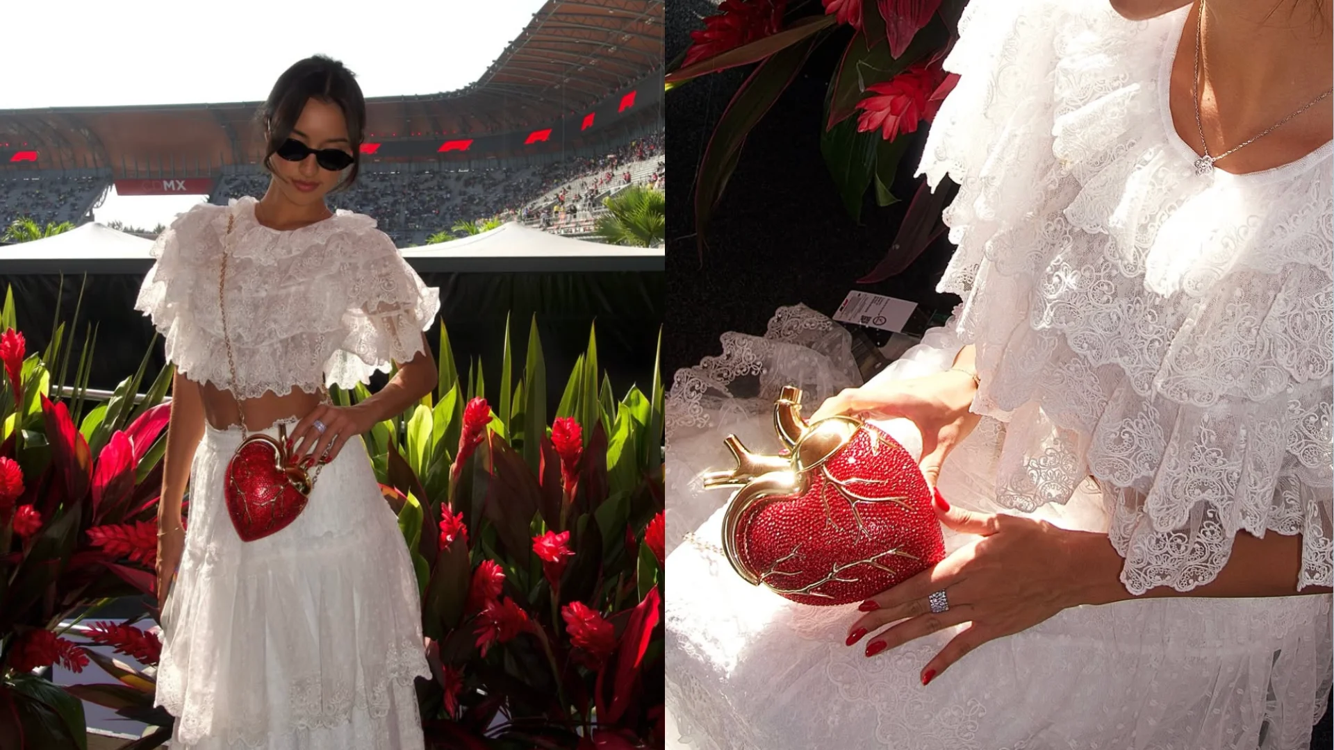 Mexico City Grand Prix'sinde Alexandra, Frida Khalo'nun otoportresinden ilham alan bir kıyafet giydi. "İki Frida"ve Meksikalı köklerine bir selam niteliğindeydi. Daha fazla görsel için kaydırın